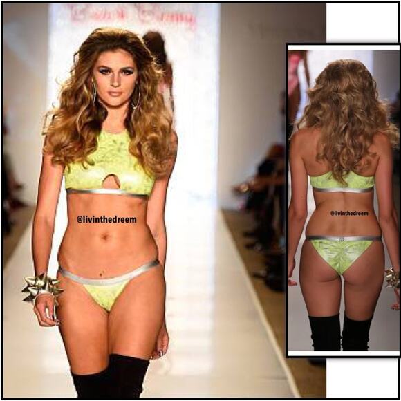 Beach Bunny 2015 Yellow Neon Galaxy Halter Top
L & Skimpy Bottoms M $249 - Picture 2 of 16